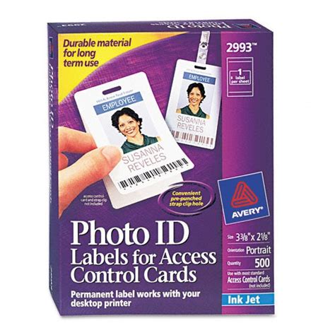 Labels for Access Control Cards, 2 x 3